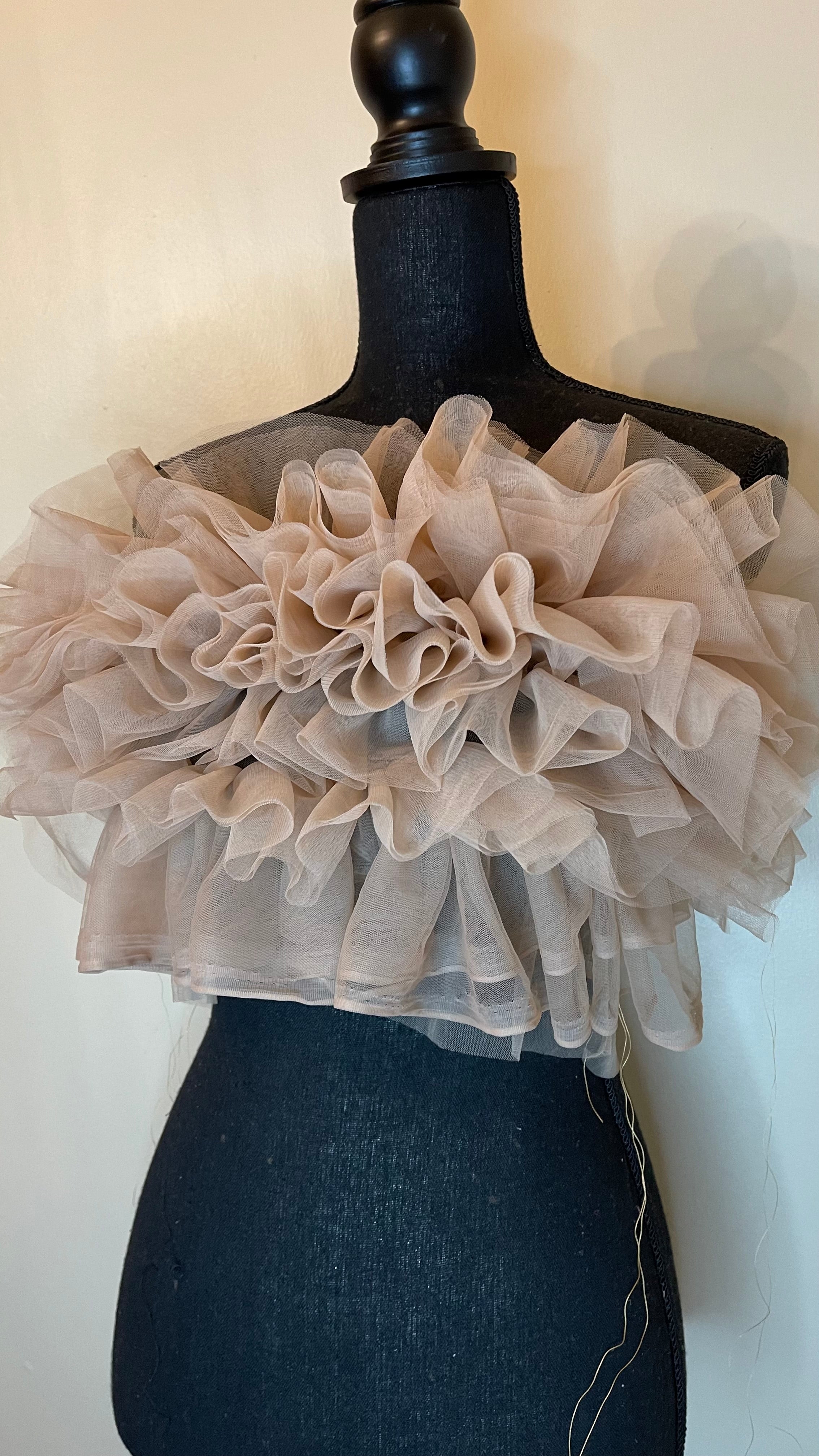 Nude Soft Tulle Crop Top