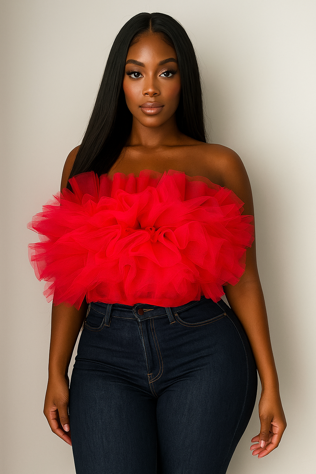 Aiko Tulle Crop Top