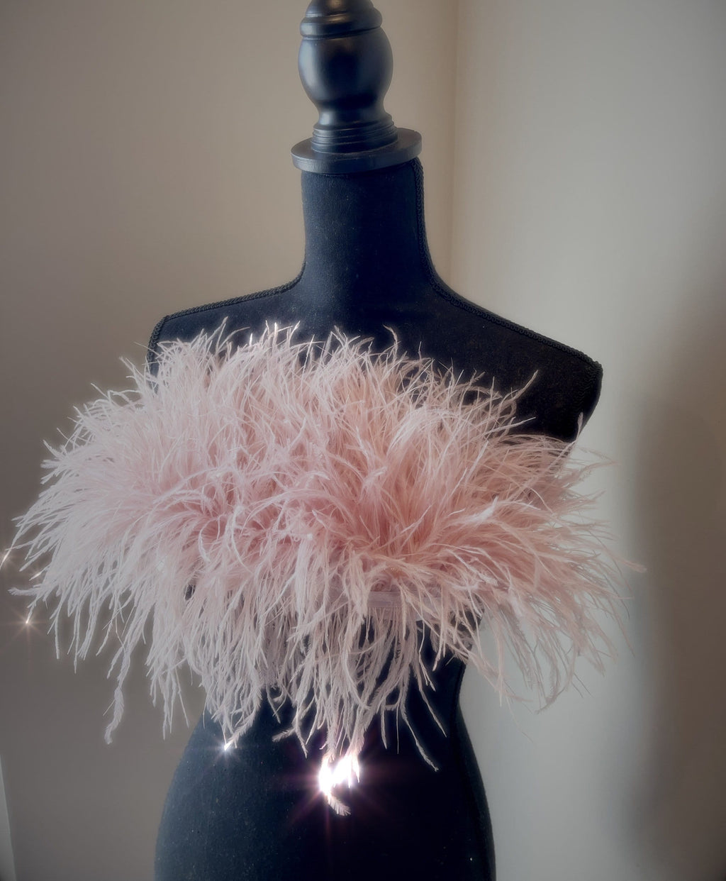 Mimi Ostrich Feather Crop Top