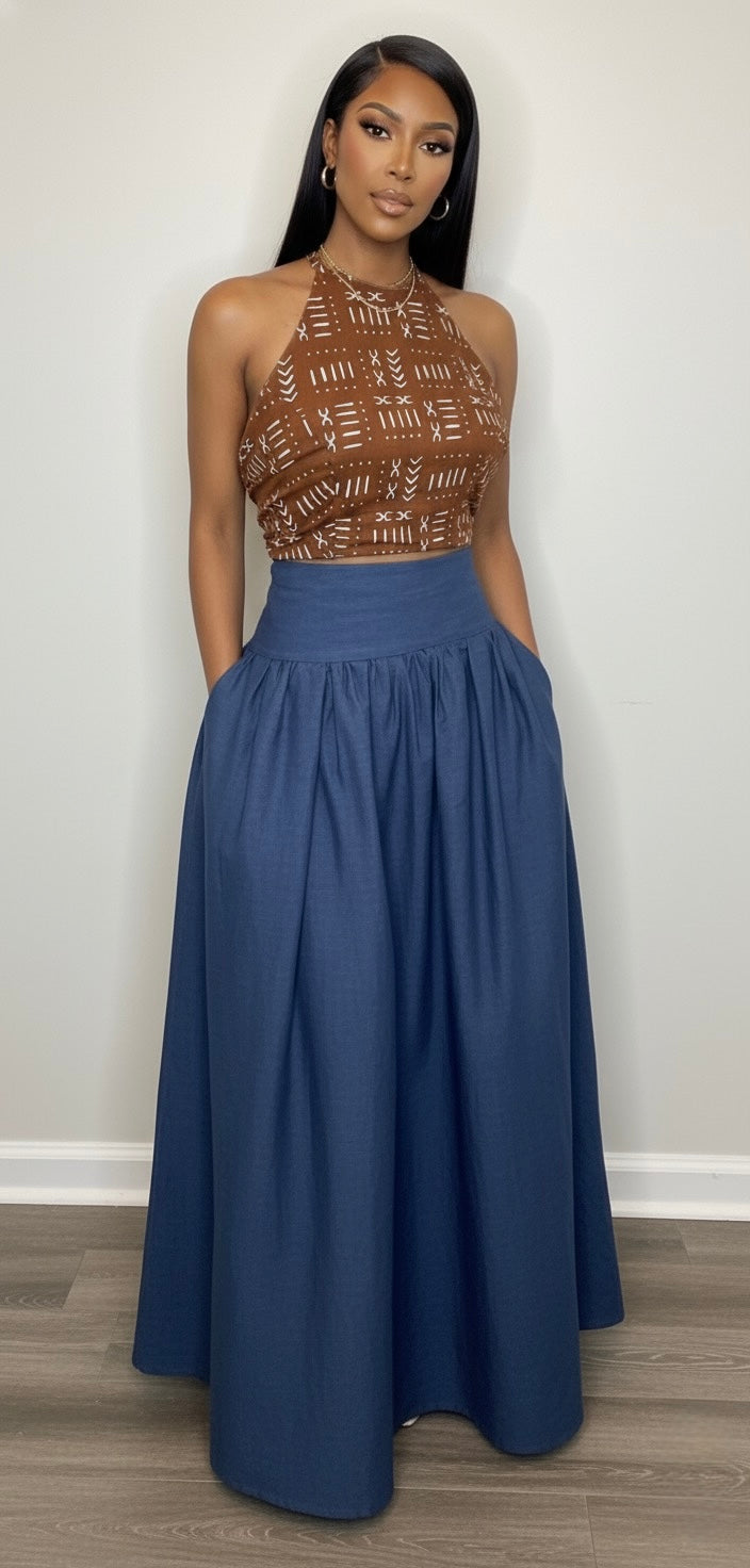 Erica - High Waist Denim Maxi