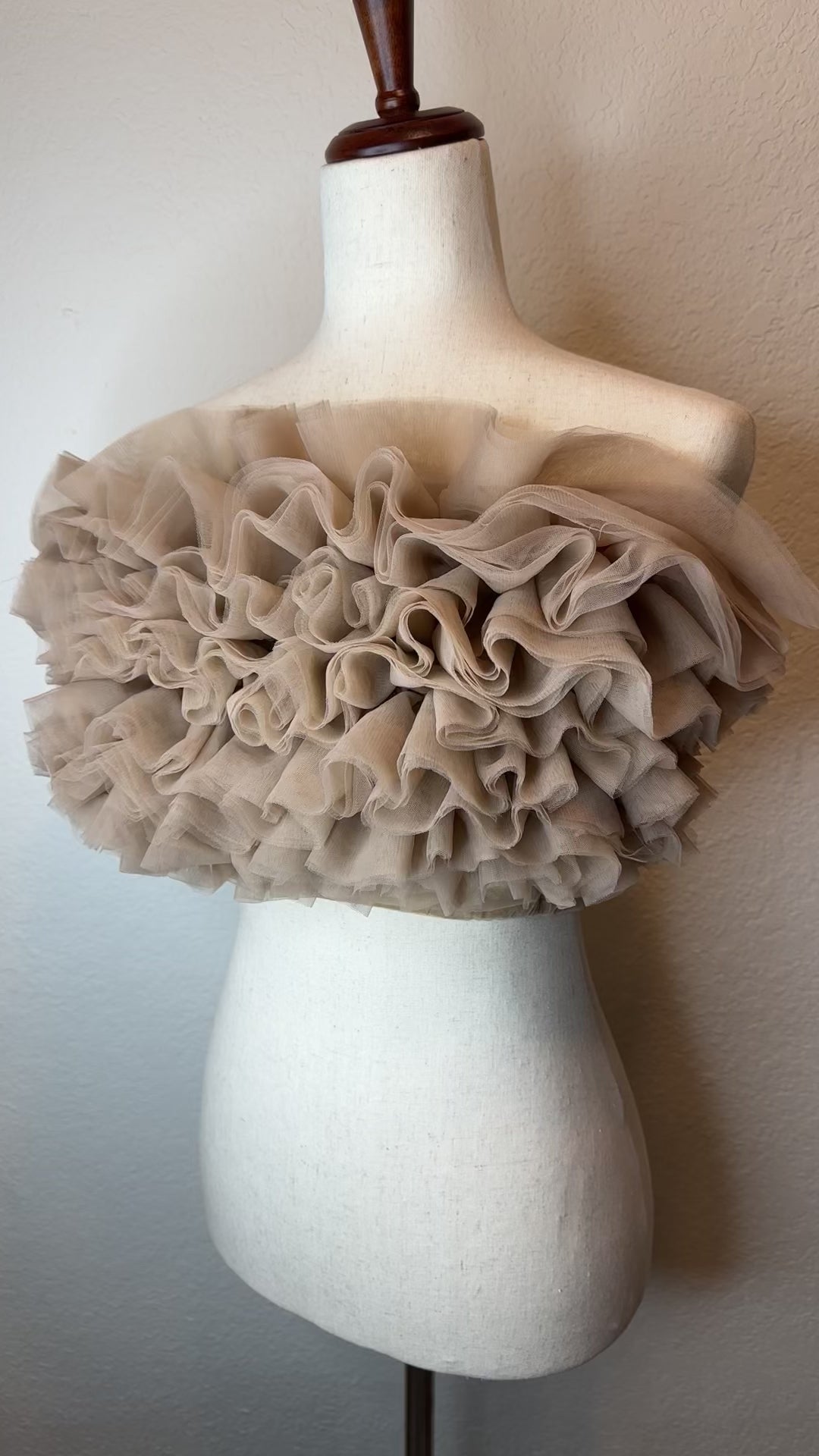 Nude Soft Tulle Crop Top